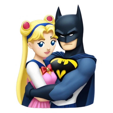 Sailor moon hugs batman sticker