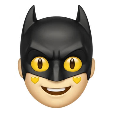 batman emoji with hearts in his eyes sticker