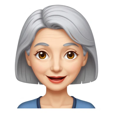 grey haired lady, winking sticker
