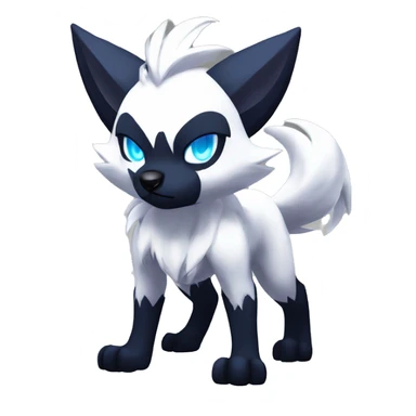 Edgy Cool Anthro Absol-Lycanroc Midnight Form-Pokémon Full Body sticker
