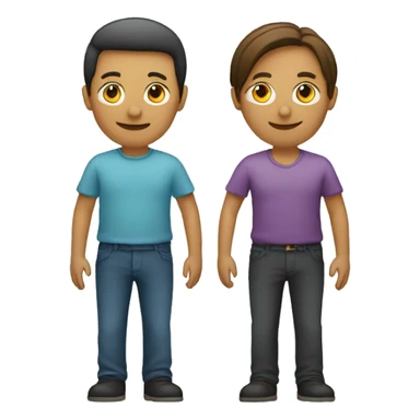 two people, one standing next to the other, shape icon sticker
