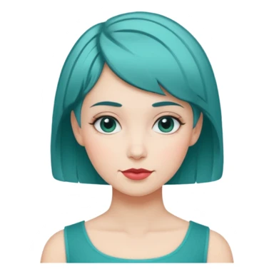 Teal hugs short hair women with Belles wording sticker