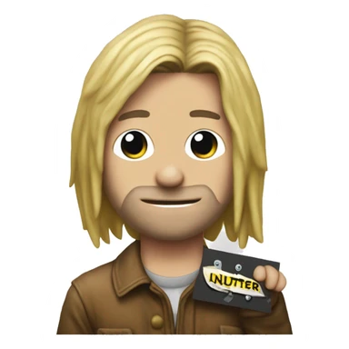 kurt cobain holding a sign saying nutter sticker