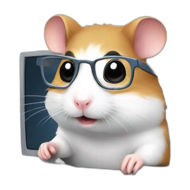 Nerd Hamster programming in a computer sticker