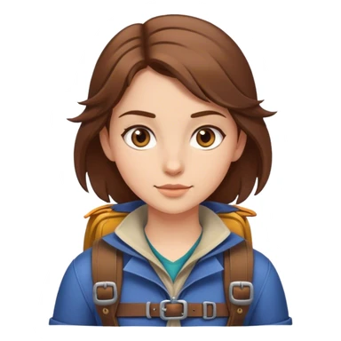 Adventurer girl with brown hair sticker