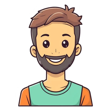 smiling boy with beard sticker