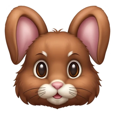 Brown fuzzy bunny sticker