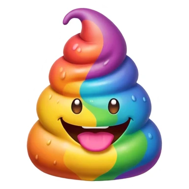 a rainbow poop emoji monster sticker