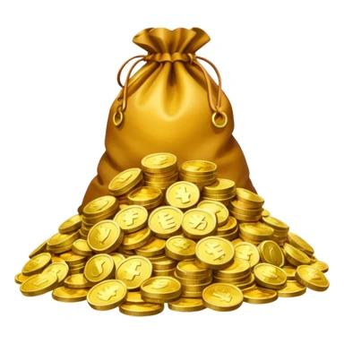 mountain of money with bags of money sticker