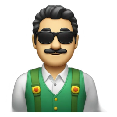 Mario bros bussines man with sunglasses  sticker