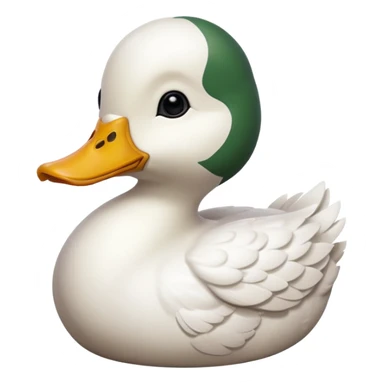 white call duck with yellow beek sticker