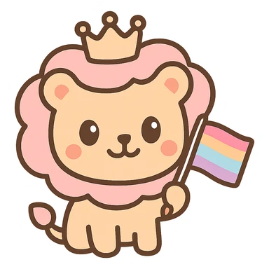 anime style icon representing pride, with a regal, confident character sticker