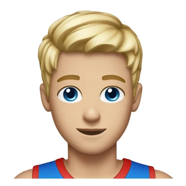 A drummer in a red basketball top, blonde highlighted hair, blue eyes and he’s 15 years old  sticker