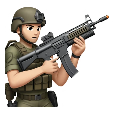 hands gripping an assault rifle or pistol in the foreground, inspired by Call of Duty Modern Warfare 2. The background features a battlefield with enemies in the distance, creating a tense and action-packed atmosphere. Transparent background highlights the focus on the weapon and combat. sticker