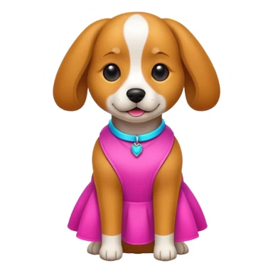DOG wearring neon fashion dress sticker