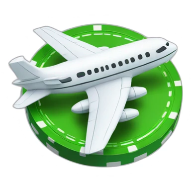 plane on casino chip sticker
