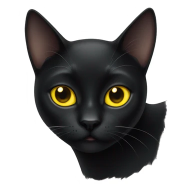 black cat face with yellow ish eyes sticker