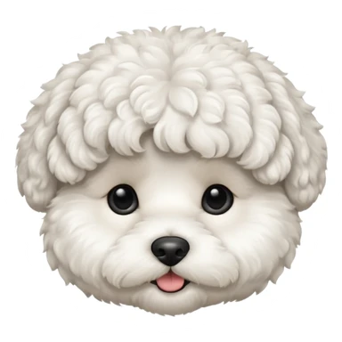 white bichon frise face with curly round hair sticker
