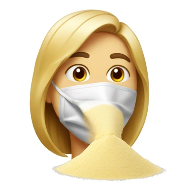 Nose sniffing powered flour sticker