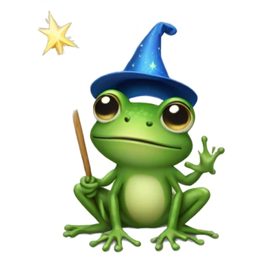  frog with magic wand sticker