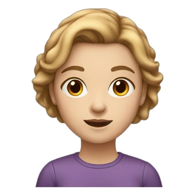 white female teenager with short light brown hair and big cheecks sticker