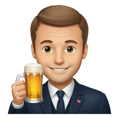Macron qui boie une biere sticker