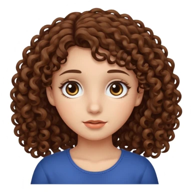 Curly-haired girl with big eyes sticker