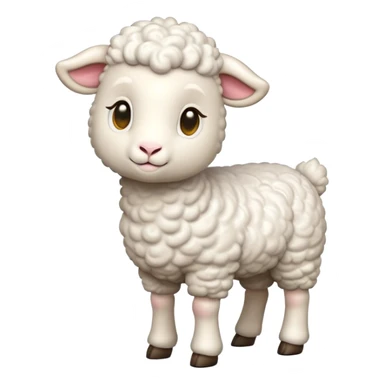 cinematic-[realistic lamb]-realistic-full-body-standing-emoji,-tail-flicking-lazily,-head-tilted-dramatically,-curly-[white]-fur,-simplified-yet-realistic-focused-features,-highly-detailed,-glowing-with-an-almost-sarcastic-glow sticker