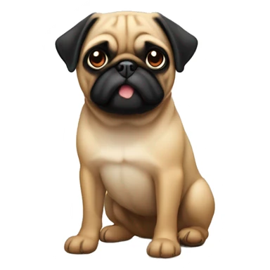 Black and Tan pug sticker