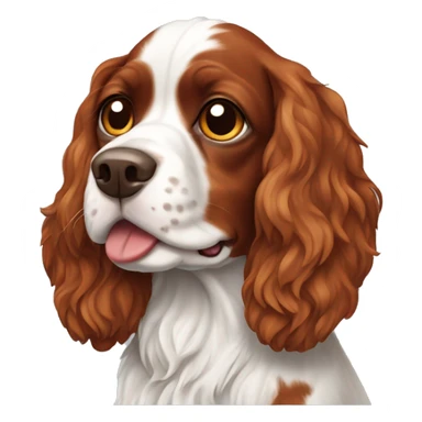 Red and white french britanny spaniel dog sticker