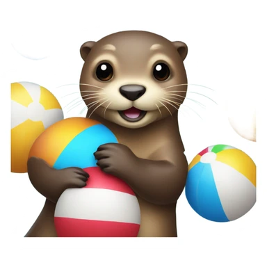 otter with a beach ball sticker