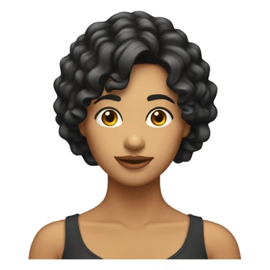 Chica morena con cabello rizado  sticker