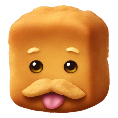Chicken nugget with a moustache and sharp jawline sticker