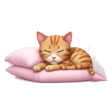 Cute cat sleeping in the soft pink Pillow sticker