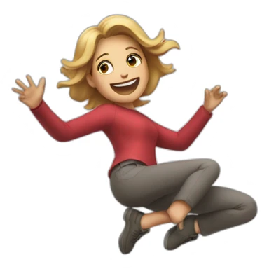 woman jumping over spoilers sticker