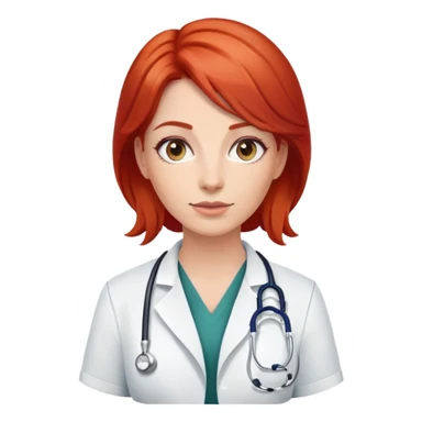 female doctor with red hair sticker