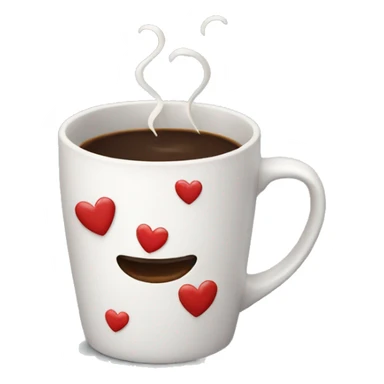 Cup of coffee with hearts all over it sticker