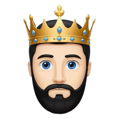 King Solomon with black hair and beard, blue eyes sticker