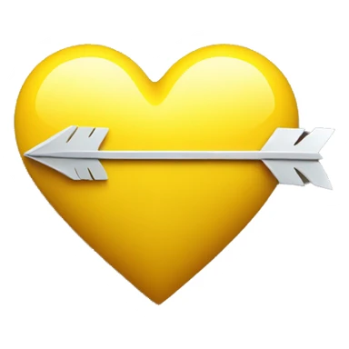 broken heart of yellow color with arrow sticker