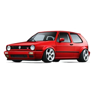 Volkswagen Golf 3 GTI red stanced  sticker