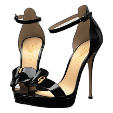YSL TRIBUTE heels SANDAL black PATENT LEATHER sticker