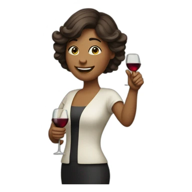 lady with wine glass thumbs up sticker