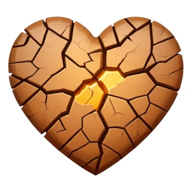 Brown broke heart sticker