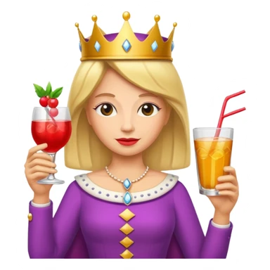 queen with drink sticker