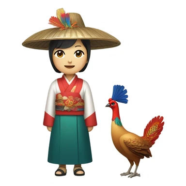 Korean with pheasant  sticker