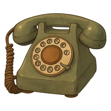 ghibli style old rotary phone sticker