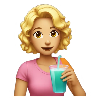 Sara drinking juice sticker