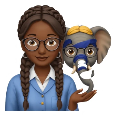 a woman elephant teaching sticker