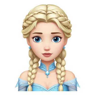 Elsa ice queen with blonde braid sticker
