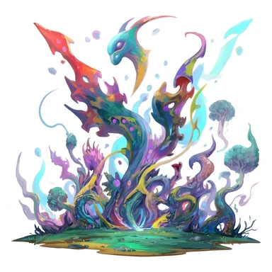  Epic painted artistic abstract complex detailed aesthetic-Fakémon-creature-scenery sticker
